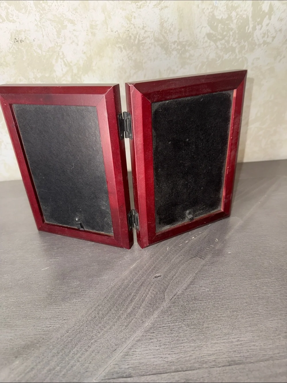 Double Hinged Photo Frame in Deep Red